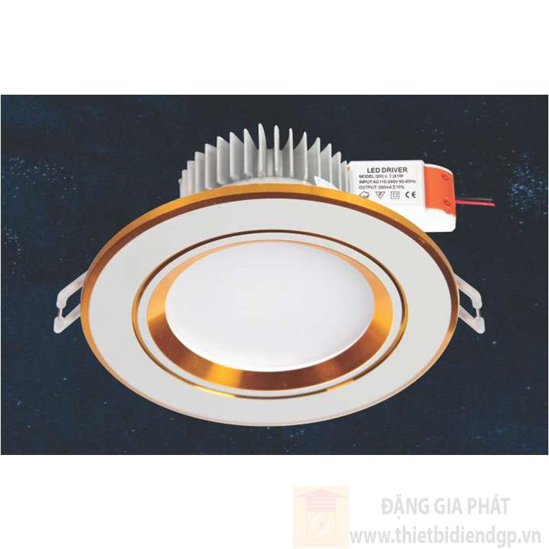 Đèn Downlight âm trần Led Tròn 3W, Ø100*H40, khoét lỗ Ø60, ánh sáng trắng và vàng